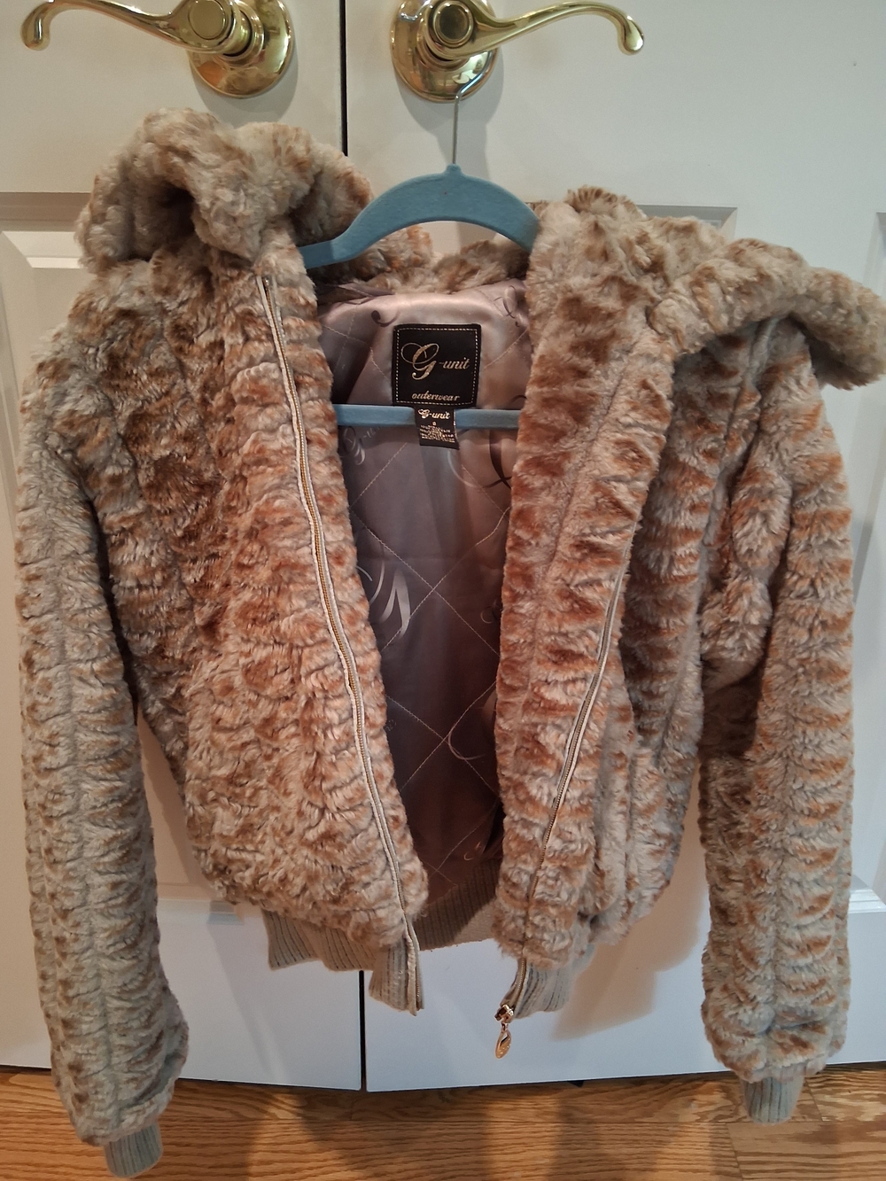 G-Unit Plush Teddy Jacket in Light Brown